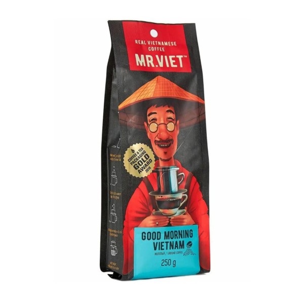 Кофе цельнозерновой  Mr. Viet “Good Morning Vietnam” в зернах 250 гр. Х 6 пачек